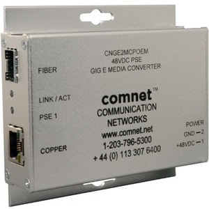 1000MBPS MEDIA CONVERTER POE 48V POE POWER SUPPLY INCLUDED - CNGE2MCPOEM
