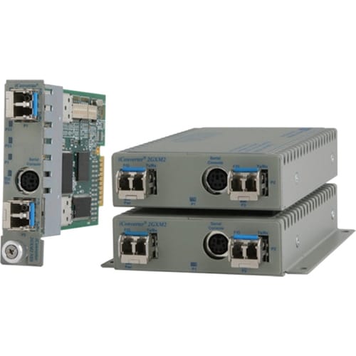 Omnitron Systems iConverter 2GXM 1000BASE-X SFP to 1000BASE-X SFP Media Converter - Management Port - Single-mode, Multi-mode - 1000Base-X - 4 km - 2 x Expansion Slots - - 8999-0