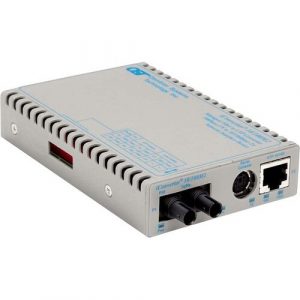 Omnitron Systems 10/100BASE-TX UTP to 100BASE-FX Media Converter and Network Interface Device - 1 x Network (RJ-45) - 1 x ST Ports - 10/100Base-TX, 100Base-FX - 60 km - 8901N-2-A