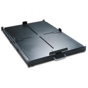APC by Schneider Electric Sliding Shelf 200lbs/91kg Black - 1U Rack Height x 19" Rack Width - Rack-mountable - Black - 200.42 lb Static/Stationary Weight Capacity AR8128BLK - AR8128BLK