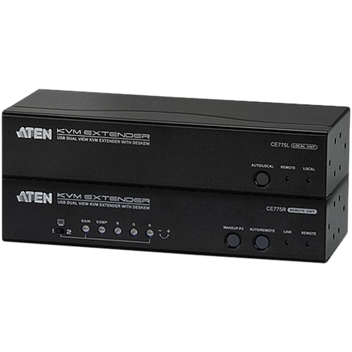 1-LOCAL 1-REMOTE USB CE775 DUAL VIEW KVM EXTENDER WITH DESKEW - CE775