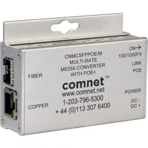 10/100/1000MBPS MEDIA CONVERTER 100FX/1000FX SELECTABLE POE+ - CNMCSFPPOE/M