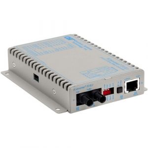 iConverter T1/E1 Fiber Media Converter RJ48 ST Multimode 5km - 1 x T1/E1; 1 x ST Multimode; Wall-Mount Standalone; Univ. AC Powered; Lifetime Warranty 8700-0-E - 8700-0-E