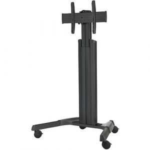 Chief Fusion Medium Height Adjustable Mobile Cart - For Displays 32-65" - Black - Up to 55" Screen Support - 125 lb Load Capacity - Flat Panel Display - MPAUB