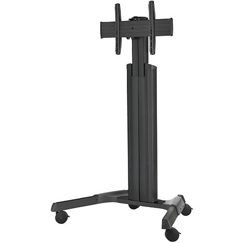 Chief Fusion Medium Height Adjustable Mobile Cart - For Displays 32-65" - Black - Up to 55" Screen Support - 125 lb Load Capacity - Flat Panel Display - MPAUB
