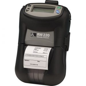 Zebra RW 220 Direct Thermal Printer - Monochrome - Portable - Receipt Print - USB - Serial - Bluetooth - Battery Included - LCD Display Screen - 2.20" - R2D-0UBA010N-GA