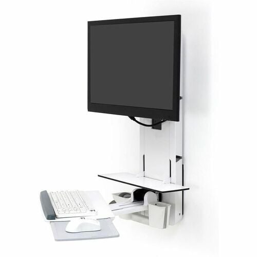 Ergotron StyleView Lift for Monitor, Keyboard, Mouse, Scanner - White - Height Adjustable - 24" Screen Support - 33 lb Load Capacity - 75 x 75, 100 x - 61-080-062 - Image 3