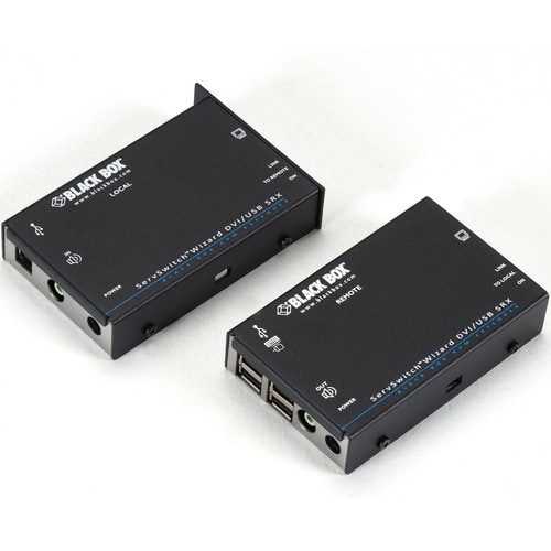 Black Box ServSwitch Wizard SRX DVI-D/USB Extender, Single-Head - 1 Computer(s) - 1 Remote User(s) - 196 ft Range - 3840 x 2400 Maximum Video Resolution - 2 - ACU5501A-R4