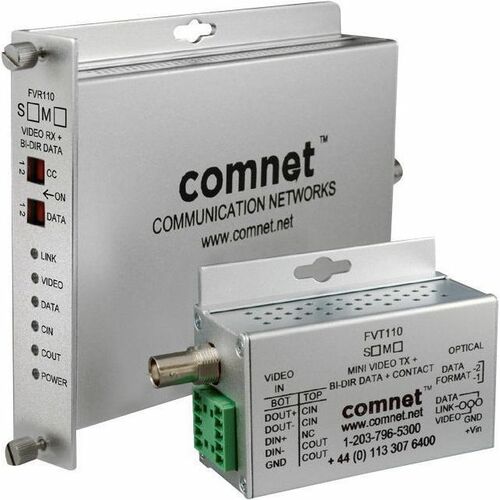ComNet FVR110S1 Video Extender Receiver - 1 Input Device - 158400 ft Range - 1 x ST Ports - Optical Fiber, Coaxial - CCTV - Standalone, Rack-mountable, Rail-mountable - FVR110S1