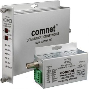 ComNet Mini Video Transmitter/Data Transceiver - Multi-mode - 0.1 mil, 0.1 mil Fiber - 3 km - DC - Rail-mountable, Rack-mountable FVT110M1/M - FVT110M1/M