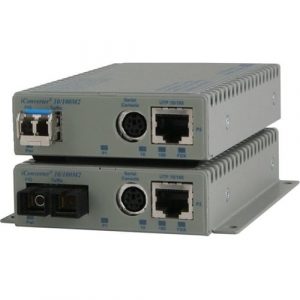 Omnitron Systems 10/100BASE-TX UTP to 100BASE-FX Media Converter and Network Interface Device - 1 x Network (RJ-45) - 1 x SC Ports - Management Port - 10/100Base-TX, 100Base-FX - 8903N-1-A