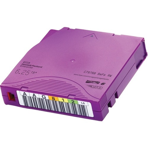 HPE LTO-6 Ultrium 6.25TB BaFe RW Custom Labeled Data Cartridge 20 Pack - LTO-6 - WORM - Labeled - 2.50 TB (Native) / 6.25 TB (Compressed) - 2775.59 - C7976BL