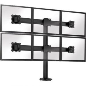 Chief Kontour Grommet Mounted Display Stand - For 4 or 6 Displays - Black - Height Adjustable - 27" to 30" Screen Support - 90 lb Load Capacity - K3G320B