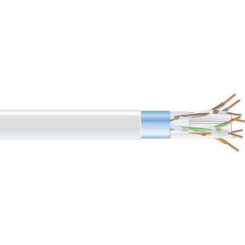 Black Box CAT6 400-MHz Solid Bulk Cable F/UTP CMP Plenum WH 1000FT Spool - 1000 ft Category 6 Network Cable for Network Device - First End: Bare Wire - EVNSL0615A-1000