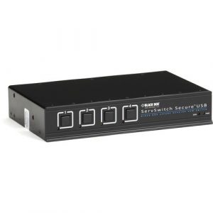 Black Box ServSwitch Secure KVM Switch with USB, EAL4+ Certified, DVI, 4-Port - 4 Computer(s) - 1 Local User(s) - 1920 x 1280 - 6 x USB - - SW4008A-USB-EAL