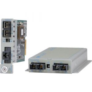 Omnitron Systems 100BASE-FX Single-Mode to Multimode Managed Fiber Converter - 2 x SC Ports - DuplexSC Port - Multi-mode, Single-mode - 0.1 mil, 0 mil Fiber - Fast - 8622-61