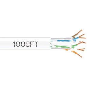 1000FT CAT6A 650MHZ SOLID BULK CABLE UTP CMP WHITE - C6ABC51-WH-1000