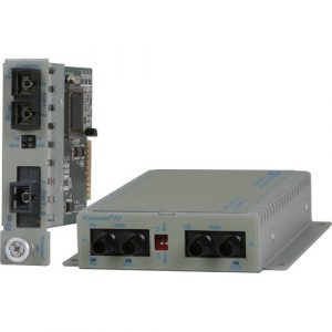 Omnitron Systems Single-Mode to Multimode Managed Fiber Converter - 2 x ST Ports - 0.1 mil Fiber - OC-3 - 30 km - Wall Mountable, Desktop 8660-1-EW - 8660-1-EW