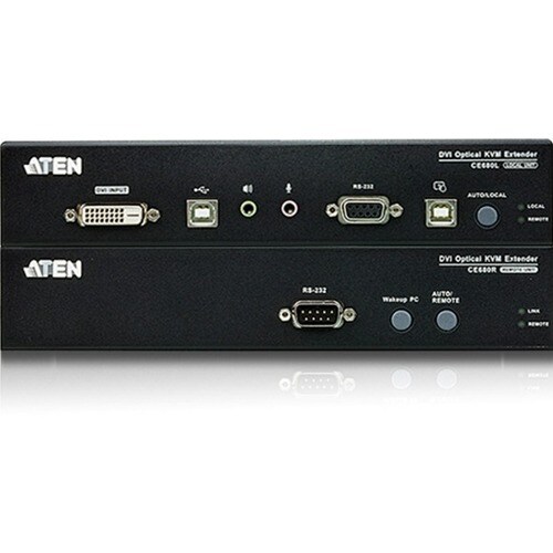 ATEN Long Distance DVI Optical KVM Extender-TAA Compliant - 1 Computer(s) - 1 Local User(s) - 1 Remote User(s) - 65616.80 ft Range - WUXGA - 1920 x - CE690