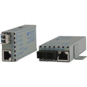 Omnitron Systems 10/100/1000BASE-T to 1000BASE-X Ethernet Media Converter - 1 x Network (RJ-45) - 1 x SC Ports - 0 mil Fiber - 10/100/1000Base-T, 1000Base-X - 0.55 km - 1222-0-1Z