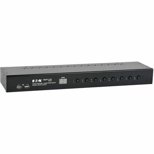 8PORT RACKMOUNT KVM SWITCH 1U DVI /USB W AUDIO 2PORT USB HUB - B043-DUA8-SL