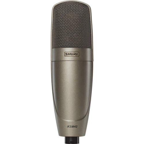 Shure KSM42/SG Wired Condenser Microphone - 60 Hz to 20 kHz - 147 Ohm -37 dB - Cardioid - Shock Mount, Stand Mountable - 3-Pin XLR - Gold - KSM42/SG