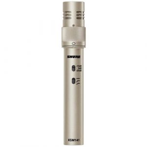 Shure KSM141/SL STEREO Rugged Wired Electret Condenser Microphone - Stereo - 20 Hz to 20 kHz - 150 Ohm - Cardioid, Omni-directional - 3-Pin XLR - Gold - KSM141/SL STEREO