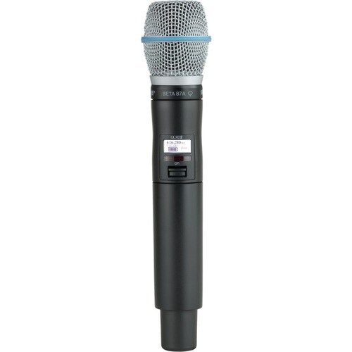 Shure Digital Handheld Transmitter with Beta 87A Capsule - 534 MHz to 598 MHz Operating Frequency - 20 Hz to 20 kHz Frequency Response - 328.08 ft Operating - ULXD2/B87A=-H50