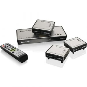 IOGEAR Long Range Wireless 5x2 HDMI Matrix PRO with 2 Additional Receivers - 1920 x 1080 - Full HD - 5 x 4 - TV - 4 x - GWHDMS52MBK3