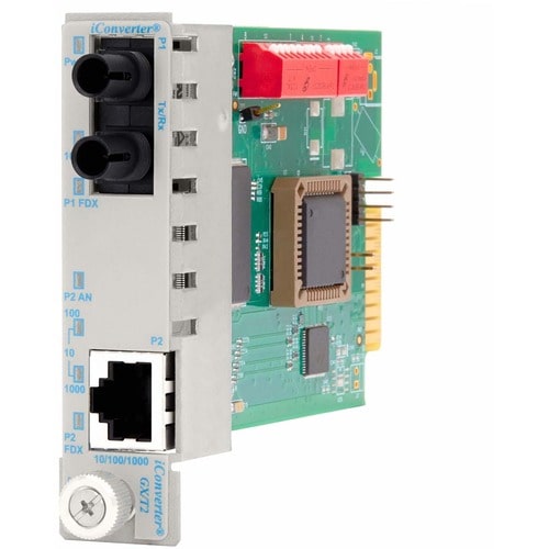 iConverter 10/100/1000 Gigabit Ethernet Fiber Media Converter ST Single-Mode 12km Module - 1 x 10/100/1000BASE-T; 1 x 1000BASE-LX; Internal Module; Lifetime Warranty 8521N-1 - 8521N-1