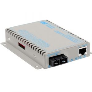 iConverter 10/100/1000 Gigabit Ethernet Fiber Media Converter SC Single-Mode 12km - 1 x 10/100/1000BASE-T; 1 x 1000BASE-LX; Wall-Mount Standalone; DC Powered; Lifetime Warranty 8523N-1-F - 8523N-1-F