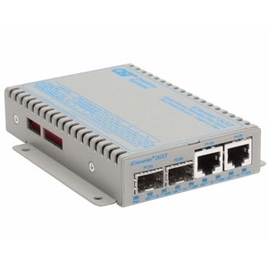 Omnitron Systems ICONVERTER DUAL CHANNEL GIGABIT 10/100/1000 TO SFP FIBER DC PWR 8484-4-F