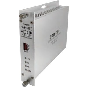ComNet T1/E1 Point-to-Point Transceiver - 1 x Network (RJ-45) - 1 x ST Ports - Single-mode - 0.1 mil Fiber - T1/E1 - 69 km - Power Supply - FDXT1/E1S1(A)