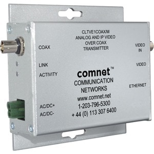 Comnet DUAL ANALOG BASEBAND AND 10/100TX ENET ON 1 RG59 COAX RECVER CLRVE2COAX