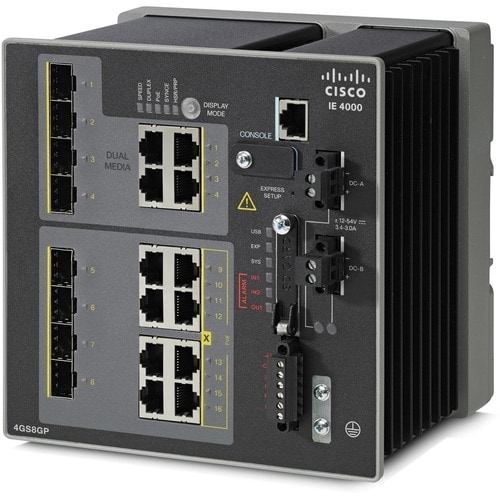 Cisco IE 4000 4 X SFP 1G WITH 8 X 1G POE 4 X 1G COMBO LAN BASE IE-4000-4GS8GP4G-E
