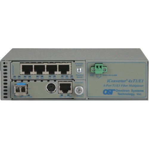 Omnitron Systems Managed iConverter 4xT1/E1 MUX - Optical Fiber, Twisted Pair - Fast Ethernet - 100 Mbit/s 8826U-0-B