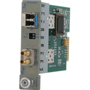 Omnitron Systems Coax to Fiber Media Converter - Gigabit Ethernet - OC-3/STM-1, 1000Base-X - 1 x Expansion Slots - SFP - 1 x SFP Slots 8899S-0 - 8899S-0