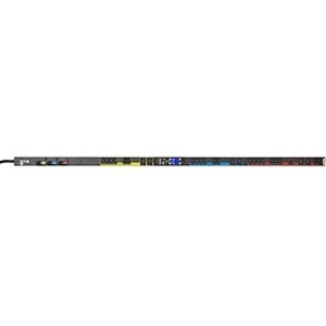 Eaton Metered Outlet Rack PDU, 0U, L21-30P input, 8.64 kW max, 120/208V, 24A, 10 ft cord, Three-phase, Outlets: (1) 5-20R, (21) C13 Outlet grip, (6) C19 Outlet grip - EMO333-10