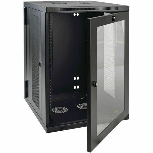 18U WALL MOUNT RACK ENCLOSURE CABINET HINGED GLASS ACRYLIC DOOR - SRW18USG - Image 3