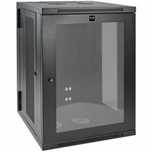 18U WALL MOUNT RACK ENCLOSURE CABINET HINGED GLASS ACRYLIC DOOR - SRW18USG