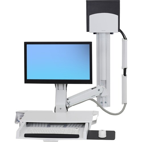 Ergotron StyleView Wall Mount for Workstation, CPU, Keyboard, Mouse, Monitor - White - 24" Screen Support - 32 lb Load Capacity - 100 x 100, 75 x 75 - 45-270-216 - Image 5