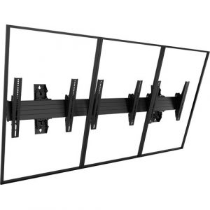 Chief Fusion LWM3X1UP Wall Mount for Menu Board - Black - Height Adjustable - 3 Display(s) Supported - 40" to 55" Screen Support - 375 lb Load Capacity - LWM3X1UP