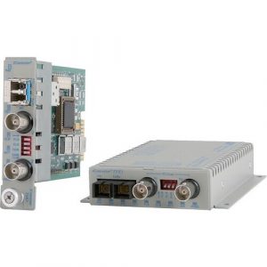 Omnitron Systems iConverter 8740-0-F Transceiver/Media Converter - 1 x ST Ports - DuplexST Port - Multi-mode - 0.1 mil Fiber - 5 km - DC - Standalone, Wall - 8740-0-F