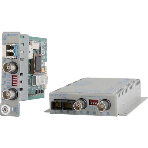 Omnitron Systems iConverter 8740-0-F Transceiver/Media Converter - 1 x ST Ports - DuplexST Port - Multi-mode - 0.1 mil Fiber - 5 km - DC - Standalone, Wall - 8740-0-F