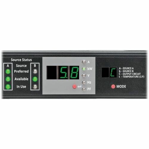 Eaton Tripp Lite Series 5.8kW Single-Phase Monitored Automatic Transfer Switch PDU, 2 200-240V 30A L6-30P Inputs, 1 L6-30R Outlet, 1U - NEMA L6-30P - 1 x NEMA L6-30R - PDUMNH30HVAT - Image 4