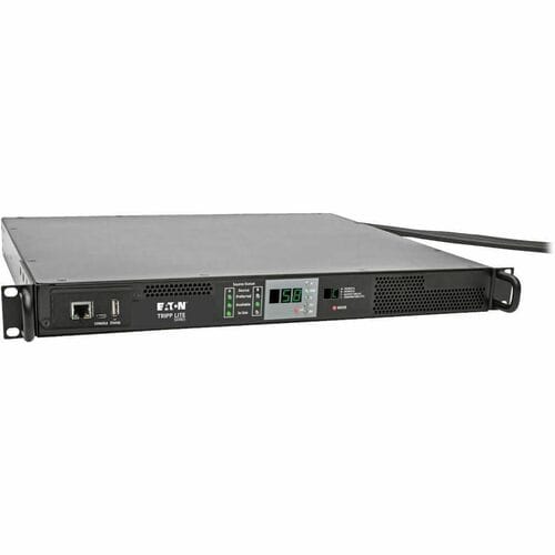 Eaton Tripp Lite Series 5.8kW Single-Phase Monitored Automatic Transfer Switch PDU, 2 200-240V 30A L6-30P Inputs, 1 L6-30R Outlet, 1U - NEMA L6-30P - 1 x NEMA L6-30R - PDUMNH30HVAT