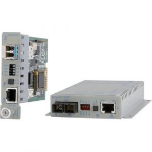 Omnitron Systems T1/E1 Managed Media Converter - 1 x Network (RJ-45) - 2 x LC Ports - DuplexLC Port - Multi-mode - 0.1 mil Fiber - Ethernet - - 8706-0W