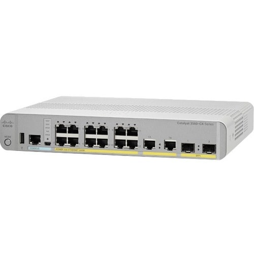 Cisco Catalyst 3560CX-8TC-S Switch - 8 Ports - Manageable - Gigabit Ethernet - 10/100/1000Base-T, 1000Base-X - Refurbished - 3 Layer Supported - Modular - 2 SFP Slots - - WS-C3560CX-8TCS-RF