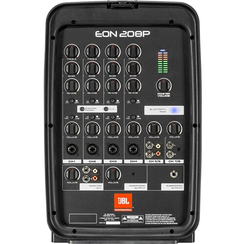 JBL 8" Packaged PA System With 8-channel Integrated Mixer - 300 W Amplifier - Cable Microphone - AC Supply - Built-in Amplifier - 2 x Speakers - 1 - EON208P - Image 9