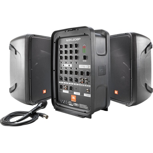 JBL 8" Packaged PA System With 8-channel Integrated Mixer - 300 W Amplifier - Cable Microphone - AC Supply - Built-in Amplifier - 2 x Speakers - 1 - EON208P - Image 5